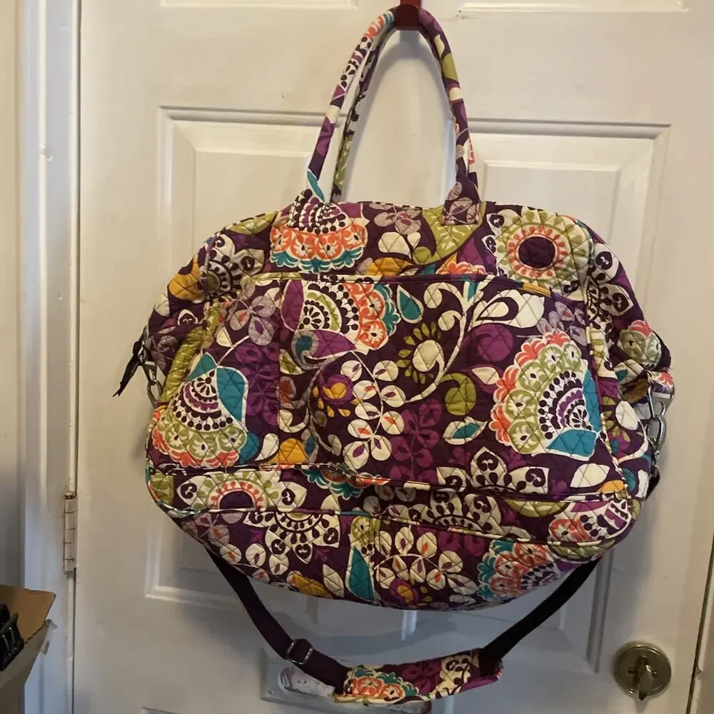 VERA BRADLEY LARGE DUFFLE WEEKENDER BAG “PLUM CRAZY”